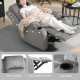 Microfibre Manual Reclining Armchair, with Footrest - Grey