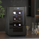 Mini Wine Fridge, 8 Bottle, 21L, 26.5cm, Freestanding and Under Counter, Quiet Wine Cooler Fridge with Glass Door, LED Light, Di