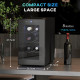 Mini Wine Fridge, 8 Bottle, 21L, 26.5cm, Freestanding and Under Counter, Quiet Wine Cooler Fridge with Glass Door, LED Light, Di