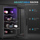 Mini Wine Fridge, 8 Bottle, 21L, 26.5cm, Freestanding and Under Counter, Quiet Wine Cooler Fridge with Glass Door, LED Light, Di