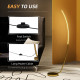 Modern 147cm Curved LED Floor Lamp - Gold Tone