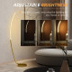 Modern 147cm Curved LED Floor Lamp - Gold Tone