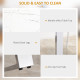 Modern Dining Room Table Rectangular Kitchen Table for 6-8 People with Marble Effect Tabletop Steel Legs 160 cm White