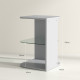 Modern Side Table Set of 2, Three Layer Bedside Table Nightstand with 2 Storage Shelves, for Living room, Bedroom, Grey