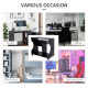 Multi-Storage Compact Work Desk, with Wheels - Black