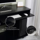 Multi-Storage Compact Work Desk, with Wheels - Black