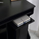 Multi-Storage Compact Work Desk, with Wheels - Black
