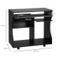 Multi-Storage Compact Work Desk, with Wheels - Black