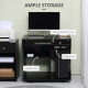 Multi-Storage Compact Work Desk, with Wheels - Black