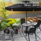 Outsunny 12kg Garden Parasol Base, Round Resin Garden Umbrella Base, Heavy Duty Parasol Stand for 38mm or 48mm Outdoor Umbrella 