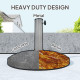 Outsunny 12kg Garden Parasol Base, Round Resin Garden Umbrella Base, Heavy Duty Parasol Stand for 38mm or 48mm Outdoor Umbrella 