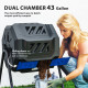 Outsunny 160L 360° Rotating Dual Chamber Composter - Blue