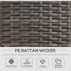 Outsunny 2 Seater Double Rattan Sun Lounger Recliner Day Bed Outdoor Wicker Weave Furniture Sofa w/ Fire Retardant Cushions – Cr