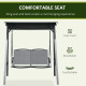 Outsunny 2 Seater Garden Swing Seat Swing Chair, Outdoor Canopy Swing Bench with Adjustable Shade, Metal Frame and Texteline Sea