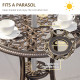 Outsunny 3 Piece Cast Aluminium Garden Bistro Set for 2 with Parasol Hole, Outdoor Coffee Table Set Rust Resistant with Cushions