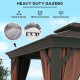 Outsunny 3 x 3.7m Outdoor Hardtop Gazebo Canopy Aluminium Frame with 2-Tier Roof &amp; Mesh Netting Sidewalls for Patio, Dark Brown