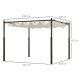 Outsunny 3 x 3(m) Garden Pergola with Retractable Roof and Magnetic Fixture, Outdoor Gazebo Pergola Kit Sun Shade Canopy, UPF30+