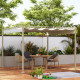 Outsunny 3 x 3(m) Garden Pergola with Retractable Roof and Magnetic Fixture, Outdoor Gazebo Pergola Kit Sun Shade Canopy, UPF30+