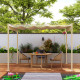 Outsunny 3 x 3(m) Garden Pergola with Retractable Roof and Magnetic Fixture, Outdoor Gazebo Pergola Kit Sun Shade Canopy, UPF30+