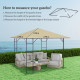 Outsunny 3 x 3(m) Gazebo Canopy Replacement Cover, Garden Gazebo Roof Replacement with Drain Holes, Water Resistant PVC Coating,