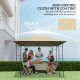 Outsunny 3 x 3(m) Gazebo Canopy Replacement Cover, Garden Gazebo Roof Replacement with Drain Holes, Water Resistant PVC Coating,