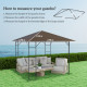 Outsunny 3 x 3(m) Gazebo Canopy Replacement Cover, Garden Gazebo Roof Replacement with Drain Holes, Water-resistant Plastic Coat
