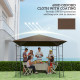 Outsunny 3 x 3(m) Gazebo Canopy Replacement Cover, Garden Gazebo Roof Replacement with Drain Holes, Water-resistant Plastic Coat