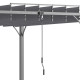 Outsunny 3 x 3(m) Outdoor Pergola with Retractable Roof, Aluminium Louvered Patio Gazebo Canopy for Lawn Garden Patio, Grey