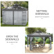 Outsunny 3 x 3(m) Patio Gazebo Canopy Garden Pavilion Tent Shelter with 2 Tier Roof and Mosquito Netting, Steel Frame, Grey