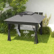 Outsunny 3 x 3(m) Pop Up Gazebo, Double-roof Garden Tent with Netting and Carry Bag, Party Event Shelter for Outdoor Patio, Dark