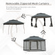 Outsunny 3 x 3(m) Pop Up Gazebo, Double-roof Garden Tent with Netting and Carry Bag, Party Event Shelter for Outdoor Patio, Dark
