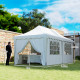 Outsunny 3 x 6m Pop Up Gazebo with Sides, UPF50+ Height Adjustable Marquee Party Tent, Wedding Canopy, Instant Event Shelter wit