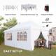 Outsunny 3 x 6m Pop Up Gazebo with Sides, UPF50+ Height Adjustable Marquee Party Tent, Wedding Canopy, Instant Event Shelter wit