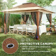 Outsunny 3.6 x 3.6m Pop-Up Gazebo, with Accessories - Brown