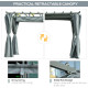 Outsunny 3.6 x 3(m) Outdoor Pergola with Retractable Roof and Curtains, Garden Gazebo Canopy Sun Shade Shelter with Aluminum Fra