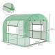 Outsunny 300 x 300cm Walk-In Polytunnel Greenhouse - Green
