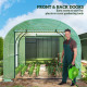 Outsunny 300 x 300cm Walk-In Polytunnel Greenhouse - Green