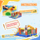 Outsunny 4 in 1 Kids Bouncy Castle Extra Large Double Slides &amp; Trampoline Design Inflatable House Pool Climbing Wall with Blower