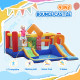 Outsunny 4 in 1 Kids Bouncy Castle Extra Large Double Slides &amp; Trampoline Design Inflatable House Pool Climbing Wall with Blower