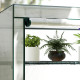 Outsunny 4 Tier Lean-to Mini Greenhouse with Reinforced PE Cover, Portable Small Greenhouse with Roll-Up Door, Green Hemmed Edgi