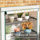 Outsunny 4 Tier Lean-to Mini Greenhouse with Reinforced PE Cover, Portable Small Greenhouse with Roll-Up Door, Green Hemmed Edgi