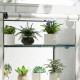 Outsunny 4 Tier Lean-to Mini Greenhouse with Reinforced PE Cover, Portable Small Greenhouse with Roll-Up Door, Grey Hemmed Edgin