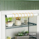 Outsunny 4 Tier Lean-to Mini Greenhouse with Reinforced PE Cover, Portable Small Greenhouse with Roll-Up Door, Grey Hemmed Edgin