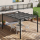 Outsunny 4 x 3(m) Aluminium Pergola with Retractable Roof, Garden Gazebo Canopy Shelter for Outdoor, Patio, Grey