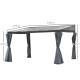 Outsunny 4 x 3(m) Outdoor Hardtop Gazebo with Curtains, Lean to Aluminium Pergola with Polycarbonate Roof, Garden Pavilion Sun S