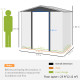 Outsunny 4 x 6ft Galvanised Steel Garden Shed, with Lock and Gloves - Oak