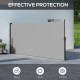 Outsunny 400 x x 160cm Retractable Side Awning - Light Grey