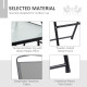 Outsunny 5 Piece Garden Dining Set Outdoor Dining Furniture 4 Folding Chairs, Glass Top Table with Parasol Hole, Texteline Seats