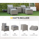 Outsunny 5 Pieces Outdoor PE Rattan Garden Furniture with Cushions, Patio Lounge Adjustable Backrest Chairs, Footstools and Cool