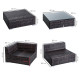 Outsunny 6 PC Rattan Sofa Coffee Table Set Sectional Wicker Weave Furniture for Garden Outdoor Conservatory w/ Pillow Cushion Br